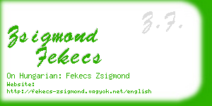 zsigmond fekecs business card